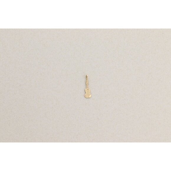 Pendant Only 14k Yellow Gold Guitar Pendant 7/8" x 1/4" - Picture 5 of 6